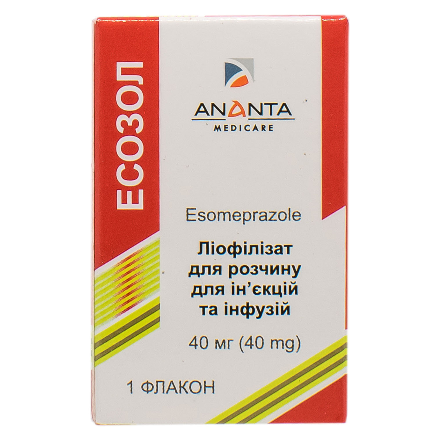 Есозол ліофілізат для розчину для ін'єкцій та інфузій по 40 мг в флаконі 1 шт